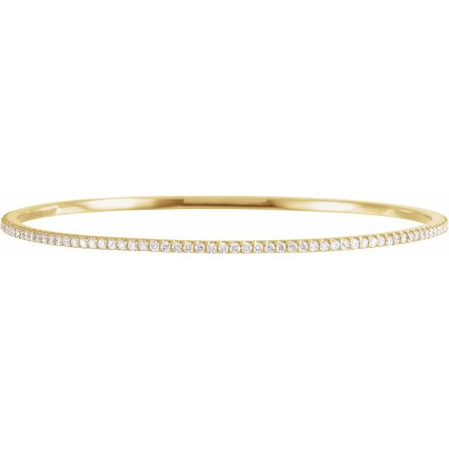 14K Yellow 2 CTW Natural Diamond Stackable Bangle 8' Bracelet