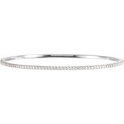 14K White 2 CTW Lab-Grown Diamond Stackable Bangle 8' Bracelet