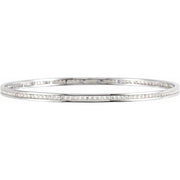 14K White 2 1/4 CTW Natural Diamond Stackable Bangle 8' Bracelet