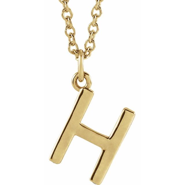14K Yellow Initial H Dangle 18' Necklace