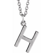 Sterling Silver Initial H Dangle 18' Necklace