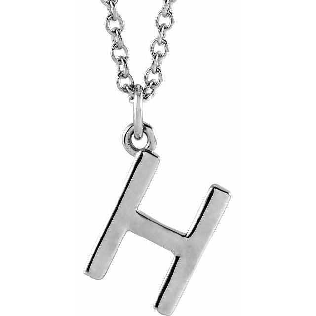 Sterling Silver Initial H Dangle 18' Necklace