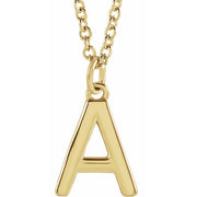 14K Yellow Initial A Dangle 16' Necklace