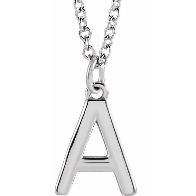 Sterling Silver Initial A Dangle 16' Necklace