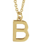 14K Yellow Initial B Dangle 16' Necklace