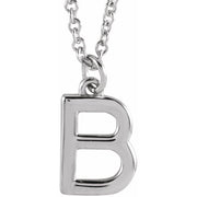 14K White Initial B Dangle 18' Necklace