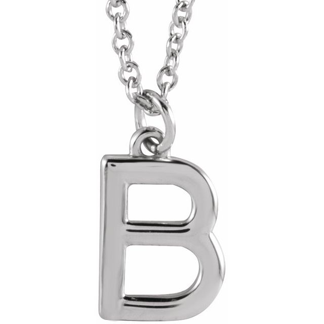 Sterling Silver Initial B Dangle 18' Necklace