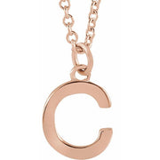 14K Rose Initial C Dangle 18' Necklace