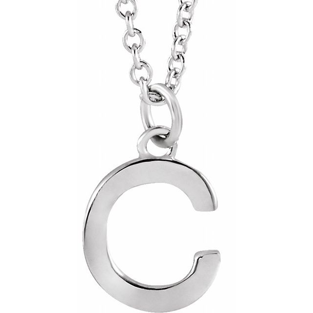 Sterling Silver Initial C Dangle 18' Necklace