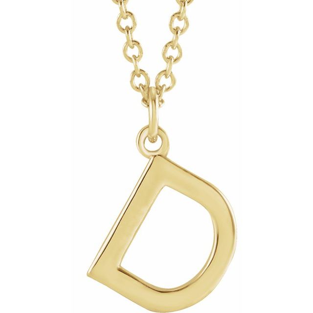 14k Yellow Initial D Dangle 18' Necklace