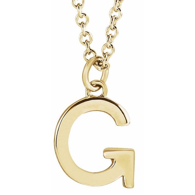 14K Yellow Initial G Dangle 18' Necklace