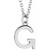 Sterling Silver Initial G Dangle 18' Necklace
