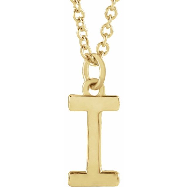 14K Yellow Initial I Dangle 18' Necklace