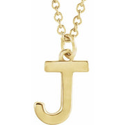 14K Yellow Initial J Dangle 16' Necklace