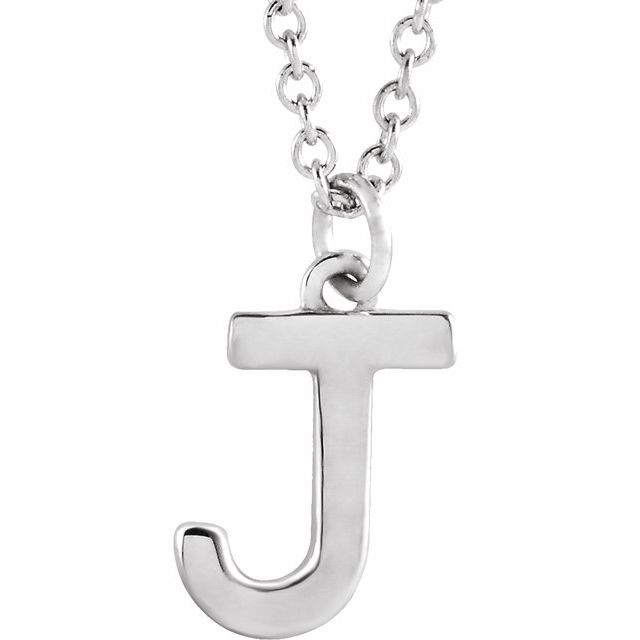 Sterling Silver Initial J Dangle 18' Necklace