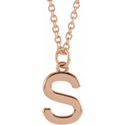 14K Rose Initial S Dangle 16' Necklace