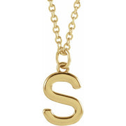 14K Yellow Initial S Dangle 18' Necklace