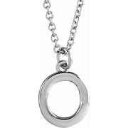 14K White Initial O Dangle 18' Necklace