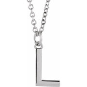 Sterling Silver Initial L Dangle 18' Necklace