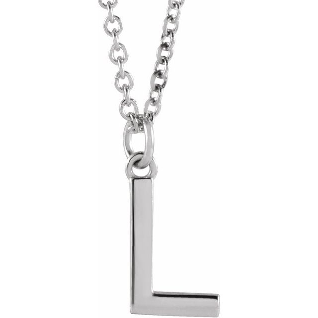 Sterling Silver Initial L Dangle 18' Necklace