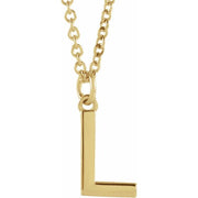14K Yellow Initial L Dangle 16' Necklace