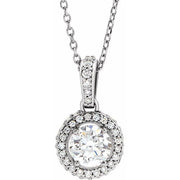 14K White 3/8 CTW Natural Diamond 18' Necklace