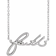 Sterling Silver Faith 18' Necklace