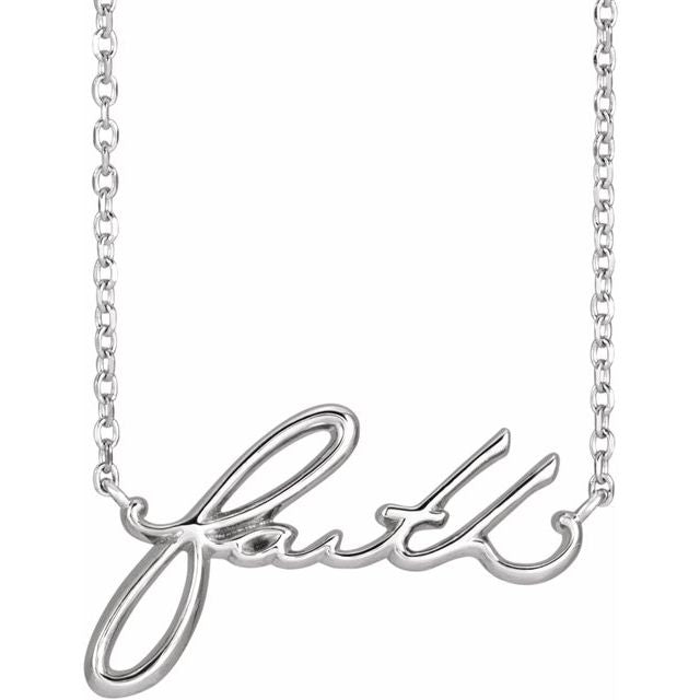 Sterling Silver Faith 18' Necklace