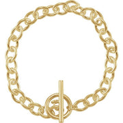Yellow-Plated Sterling Silver 7 mm Charm Cable 8' Bracelet