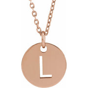 14K Rose Initial L 16-18' Necklace