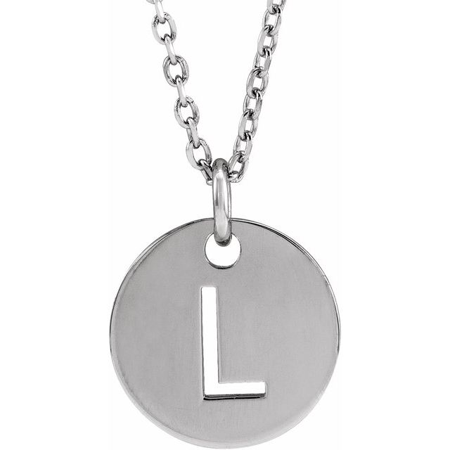 Sterling Silver Initial L 16-18' Necklace
