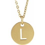 14K Yellow Initial L 16-18' Necklace