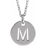 Sterling Silver Initial M 16-18' Necklace