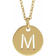 14K Yellow Initial M 16-18' Necklace