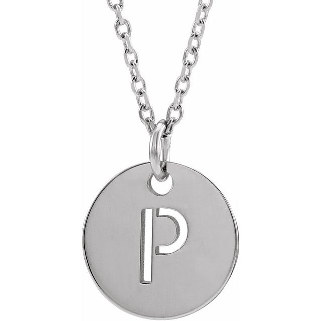 Sterling Silver Initial P 16-18' Necklace