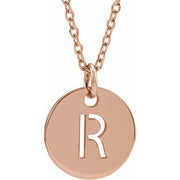 14K Rose Initial R 16-18' Necklace