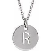Sterling Silver Initial R 16-18' Necklace
