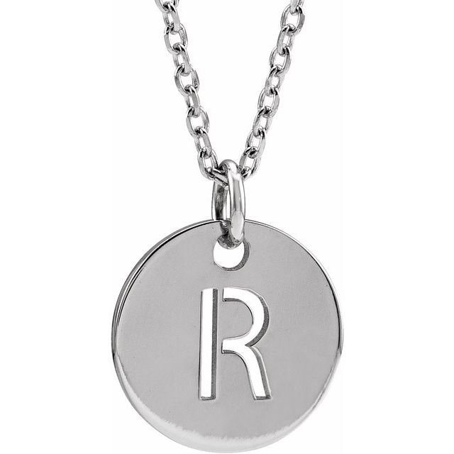 Sterling Silver Initial R 16-18' Necklace