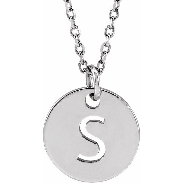 Sterling Silver Initial S 16-18' Necklace
