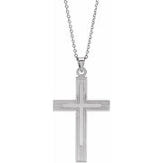 14k White Cross 18' Necklace