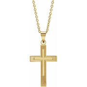 14k Yellow Cross 18' Necklace