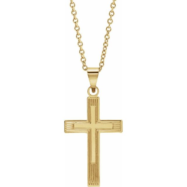 14k Yellow Cross 18' Necklace