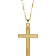 14k Yellow Cross 18' Necklace