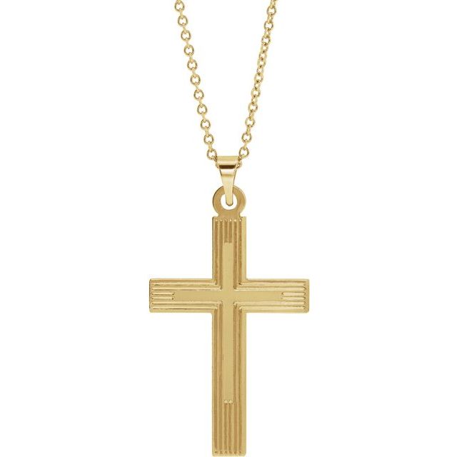14k Yellow Cross 18' Necklace