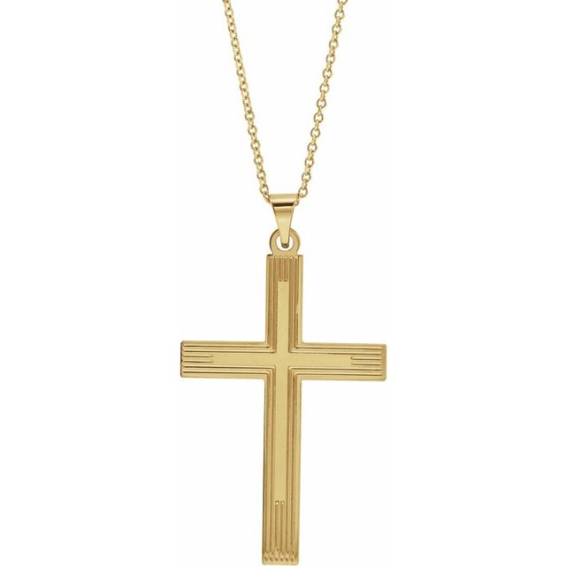 14k Yellow Cross 18' Necklace