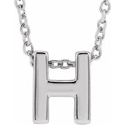 14K White Initial H Slide Pendant 16-18' Necklace