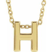 14K Yellow Initial H Slide Pendant 16-18' Necklace