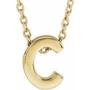 14K Yellow Initial C Slide Pendant 16-18' Necklace