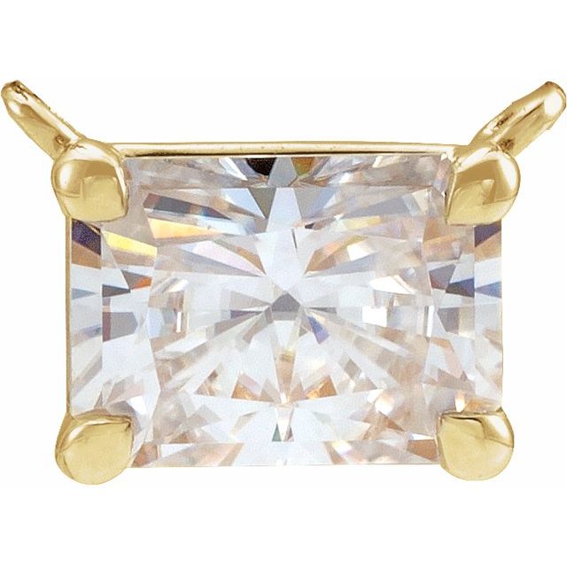 14K Yellow 3/4 CTW Lab Grown Diamond Claw-Prong Necklace Center