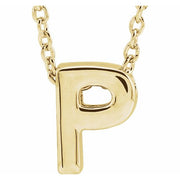 14K Yellow Initial P Slide Pendant 16-18' Necklace